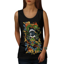 Wellcoda Dragon Face Japan Womens Tank Top, Dragon Athletic Sports Shirt - £17.02 GBP