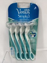 Gillette Venus Simply 3 Sensitive Women Disposable Razors Elixir 4pk COM... - $4.89