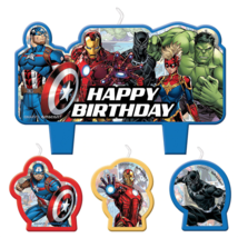 Avengers Marvel Molded Cake Topper Candle 4 Piece Birthday Party Supplies New - £5.02 GBP