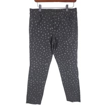 Old Navy Ankle Pixie Pants 6 Womens Dark Grey Animal Print Mid Rise Bottoms - £15.48 GBP