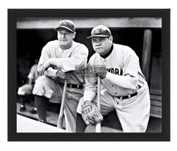 Babe Ruth &amp; Lou Gehrig Legendary Ny Yankee Baseball Players 8X10 Framed Photo - £15.74 GBP