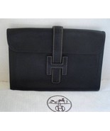 Auth Vintage HERMES Black Ardennes 29cm Jige PM Clutch Pochette Bag Handbag - $2,299.99