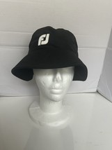 FootJoy FJ Golf DryJoys Black Bucket Rain Hat White Logo Size Medium - £18.33 GBP