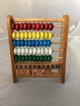 Vintage Wooden Abacus With Rotating Lower Number Dice Blocks Rare - £15.89 GBP