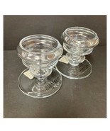 Etcetera Clear Glass Candle Holders Made In Portugal Lot Of 2 Scarce New - £23.13 GBP