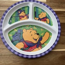 Vintage Winnie The Pooh Hiking Zak Designs Melamine Divided Plate 8” - £14.79 GBP