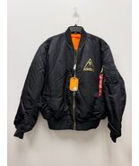NEW ALPHA INDUSTRIES MA-1 FLIGHT MENS JACKET NYLON BLACK - SIZE XL - $135.00