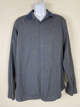 Asos Men Size XL Grayish Blue Solid Button Up Shirt Long Sleeve Sz Tg Missing - £5.30 GBP