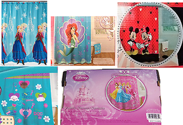 Disney Fabric Shower Curtain Frozen Anna Elsa Princess Belle Cinderella Aurora - $59.95