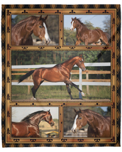 American Quarter Horse Blankets Gift For Horses Lover Fleece Sherpa Blanket Xmas - $35.79+