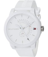 Tommy Hilfiger analog quartz watch for men with white silicone strap - 1791481 - $579.00