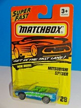 Matchbox Mid 1990s Release #28 Mitsubishi Spyder Blue w/ Tampos NEW MODEL - $4.95