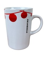 2012 Starbucks Christmas Coffee Mug Cup 10.8 Oz White Red Ornaments - £5.40 GBP