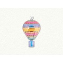 Multi Colored Hot Air Balloon Swirl Egyptian Blown Glass Christmas Ornament - $32.65