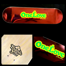 One Love Jamaica Thank You Red Foil Skateboard 8.00&quot; x 31.6&quot; Deck Daewon Torey - £46.79 GBP