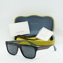 GUCCI GG0341S 001 Black And Green With Red Stripe/Grey 56-17-150 Sunglasses N... - £188.94 GBP