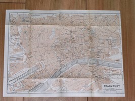 1925 ORIGINAL VINTAGE MAP OF FRANKFURT AM MAIN / HESSE / GERMANY - $24.26