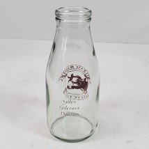 Vintage Milk Bottle Giles Gilcross Dairies 5.5 Inch NO LID - $19.20 CAD