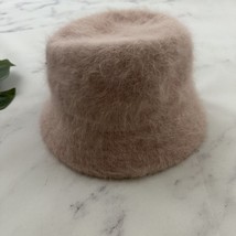 Vintage Unbranded Y2k Fuzzy Bucket Hat One Size Pink Angora Blend Knit P... - $460.16 MXN