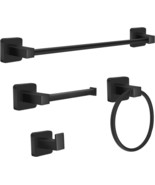 Bathroom Hardware Set 4 Pieces,Stainless Steel Matte Black Towel Bar Set, - $36.96