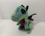 Ty Beanie Boos small plush Cinder dragon green purple shiny sparkle glit... - £3.12 GBP