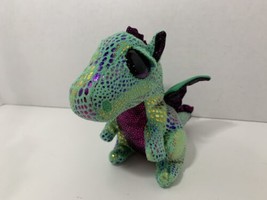 Ty Beanie Boos small plush Cinder dragon green purple shiny sparkle glitter eyes - $3.95