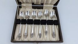 Buddha Silver Demitasse Spoon Set of 6 Marked Silver image 15