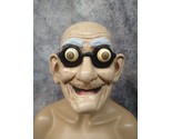 Gramps Costume Mask Googly Bulging Shaking Eyes Old Man Grandpa Uncle Fe... - £10.94 GBP