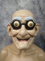 Gramps Costume Mask Googly Bulging Shaking Eyes Old Man Grandpa Uncle Fester NEW - £10.96 GBP