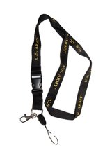 Black &amp; Gold United States Army Printed Badge ID Holder with Detachable Key Ring - £6.23 GBP