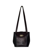 Brighton Shoulder Bag No.182236 Croc Embossed Leather Flap Black Brown V... - $40.79 CAD