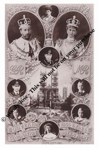 mm755 - King George V  Mary &amp; children Coronation souvenier montage-print 6x4 - £2.10 GBP