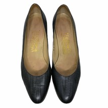 Salvatore Ferragamo Heels Size 7 AA Gray Womens Leather - $29.69