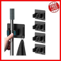 Versatile Heavy-Duty Mop Holder with Hooks - Ideal for Indoor &amp; Outdoor Use - $538.81 MXN