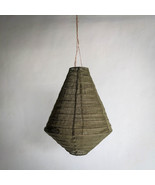 Linen Hanging Lamp Diamond Natural Green - $145.00