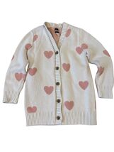 Tea Collection Girls 4-5 Heart Patterned Button-Up Cardigan Sweater - $24.00