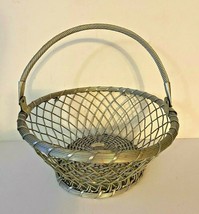 Hand Woven Silver Plate over Copper Wire Basket  - £59.35 GBP