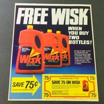 VTG Retro 1983 Wisk Laundry Detergent &amp; O.B. Summer Design Sweepstakes Ad Coupon - £14.94 GBP