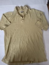 Tommy Bahama Mens Silk Size XL Yellow Polo Shirt Short Sleeve  - $22.42