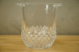 Vintage Crystal Glass Cristal d&#39;Arques LONGCHAMP Pattern Barware Ice Bucket - £39.28 GBP