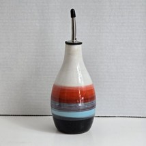 Ceramic Olive Oil Vinegar Cruet Drizzle Dispenser, 14 fl. oz. (400ml)  Red Blue - £10.11 GBP