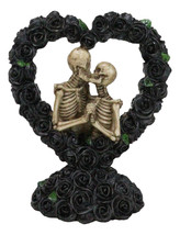 Love Never Dies Black Bridal Roses Heart Wreath Skeleton Couple Kissing ... - £15.79 GBP
