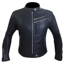 Black Slim Fit Leather Jacket Men Pure Cowskin Biker Racer Coat Cross fr... - £164.55 GBP