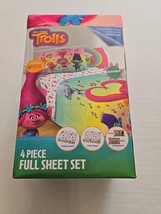 Trolls the movie Full Size Bed Sheet Set 4 Piece Bedding Sheets DreamWor... - $19.80