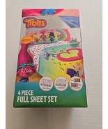 Trolls the movie Full Size Bed Sheet Set 4 Piece Bedding Sheets DreamWor... - $27.77 CAD