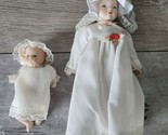 Lot Antique Vintage Miniature Bisque Porcelain Head Baby Dolls Christeni... - $19.69