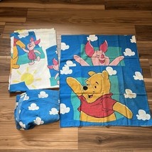 Vintage Winnie The Pooh Twin Sheet Set Fitted Flat 2 Pillowcases - €24,51 EUR