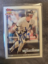 Don Mattingly Hand Signed Baseball Card Autographed New York Yankees HOF... - $23.00