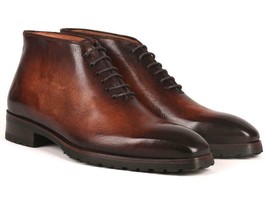 Paul Parkman Mens Shoes Ankle Boots Brown Burnished Leather Handmade 791BRW24 - £482.55 GBP