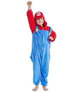 Kids Super Mario Pajamas Christmas Halloween One Pieces Jumpsuit Cosplay... - £22.48 GBP+